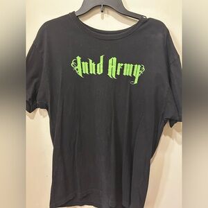 Black Graphic Tee with Green Print